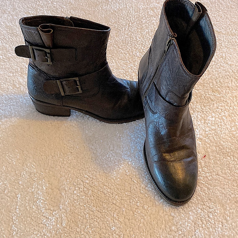 Black Leather Ankle Boots
